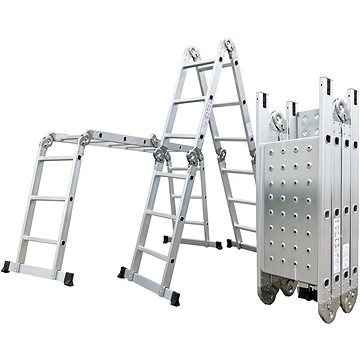 

G21 GA-SZ 6390467 Žebřík mutifunkční 4-dílný 3,7m, 16 příček s podlážkou