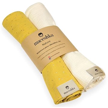 

Maceshka Mušelínová plena Nature 2ks Mimosa zlatý puntík+ Ecru