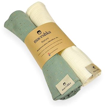 

Maceshka Mušelínová plena Nature 2ks Khaki zlatý puntík+ Ecru