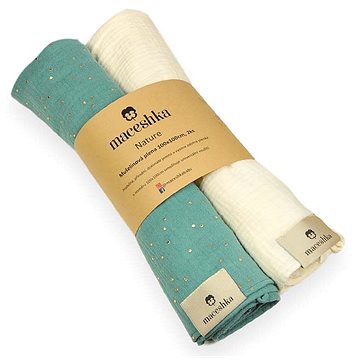 

Maceshka Mušelínová plena Nature 2ks Eucalyptus zlatý puntík+ Ecru