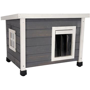 

Kerbl Dřevěná bouda pro kočky Rustica, 57 × 45 × 43 cm, šedá
