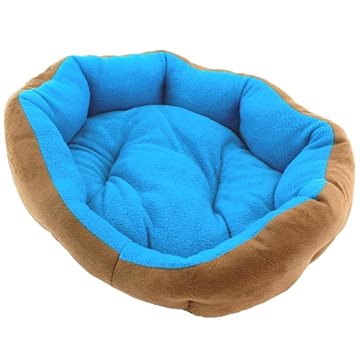 

Aptel Kulatý polstrovaný pelíšek pro psa - 33 × 38 cm hnědo-modrý