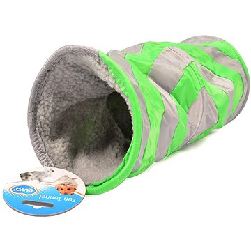 

DUVO+ Měkký hrací tunel pro drobné hlodavce 35 cm šedý/zelený