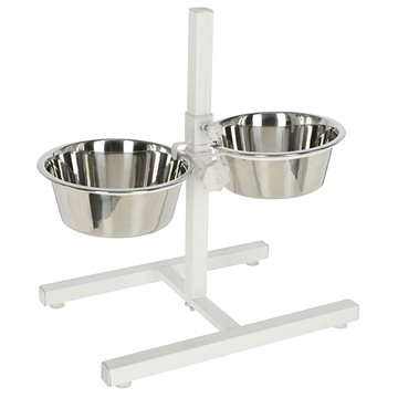 

Kerbl Stojan + 2 misky z nerezu, 2 × 2800 ml, bílé
