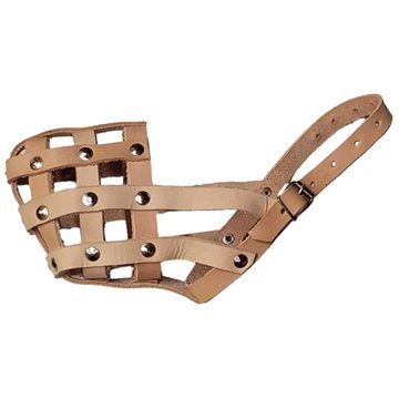 

Palkar kožený náhubek pro psy vel. 6, 40 × 11 cm, přírodní