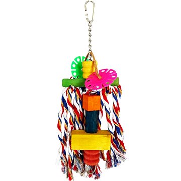 

Terra International Dřevěné kostky s kůží a plastovými disky 31 × 12 cm