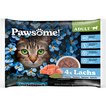 

Pawsome! Adult s lososem Multipack 4x85 g