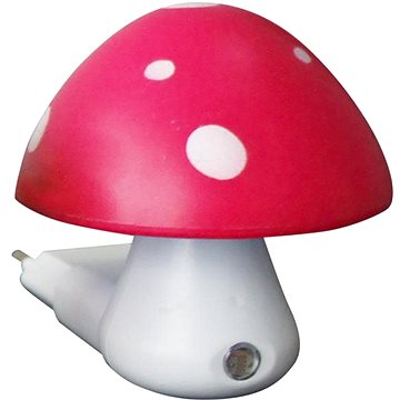 

LED dětská lampička do zásuvky Muchomůrka červená 0,4W/230V/6400K, soumrakový senzor