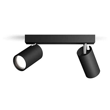 

Philips Idris bodové koupelnové svítidlo 2×, GU10, 5 W, bez zdroje, 24 cm, IP44, černé
