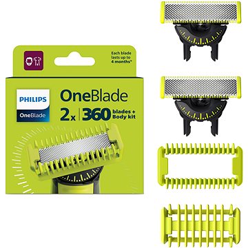 

Philips OneBlade Náhradní břity 360 + nástavce QP624/50