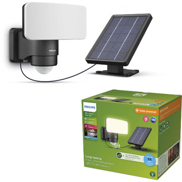 

Philips Tylus Security solární LED reflektor se senzorem 6 W, 1000/50 lm, 5000 K, IP44, černý