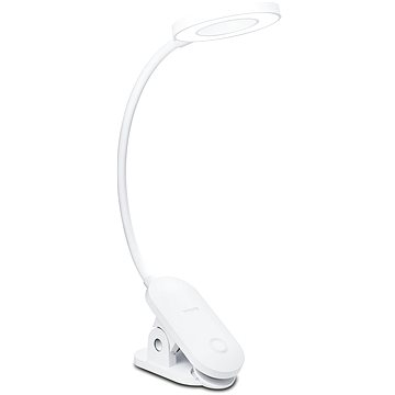 Philips FORYS stolní lampička s K,lipem LED 5 W, 200 lm, 4000 K, 36 cm, IP20, bílé