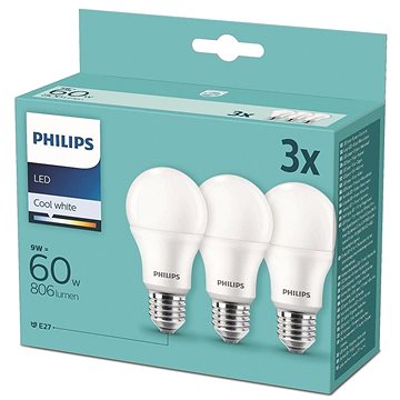 

Philips LED 9-60W, E27 4000K, 3ks