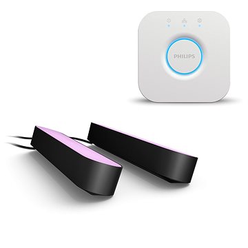 

Philips Hue White and Color Ambiance Play Double pack černý + Philips Hue Bridge