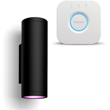 

Philips HUE Appear Hue WACA EU wall lantern black 2x + Philips HUE Bridge EU