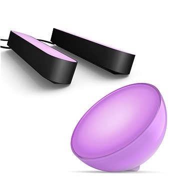 Philips Hue COL Hue Go V2 EU white + COL HUE PLAY DOUBLEPK EU/UK black