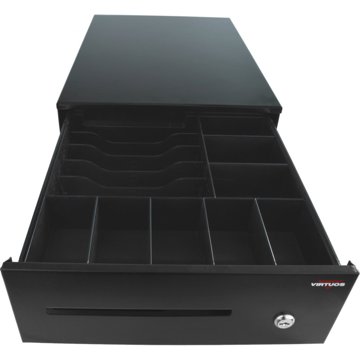 

Virtuos pokladní zásuvka SK-325C - s kabelem, pořadač 6/8, 9-24V, černá