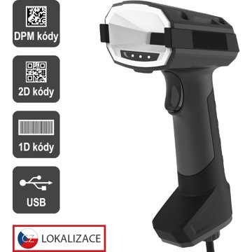 Virtuos DPM CCD 2D čtečka HT-880DPM, USB, tmavě šedá