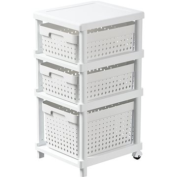 

Plast Team Úložný vozík 3 patra 36,2 × 31,6 × 66,3 cm Seoul, bílý