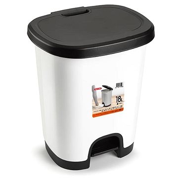 

Plastic Forte COLOR Koš na odpad 18 l BÍLO-ČERNÝ bez vložky s pedálem