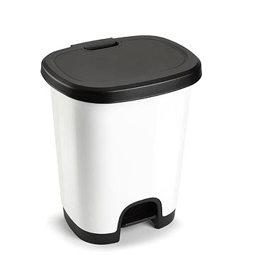 

Plastic Forte COLOR Koš na odpad 27 l BÍLO-ČERNÝ bez vložky s pedálem