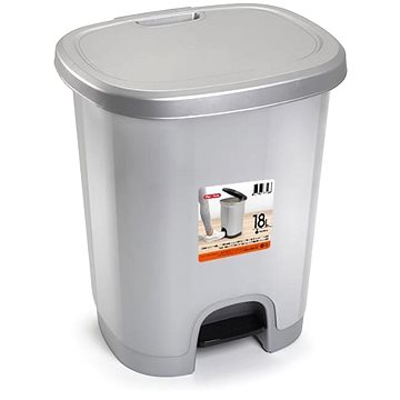 

Plastic Forte COLOR Koš na odpad 18 l STŘÍBRNÝ bez vložky s pedálem