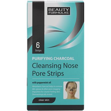 

BEAUTY FORMULAS Čistící pásky na nos s aktivním uhlím 6 ks