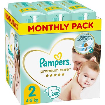 PAMPERS Premium Care vel. 2 Mini (240 ks) - měsíční balení - Jednorázové pleny