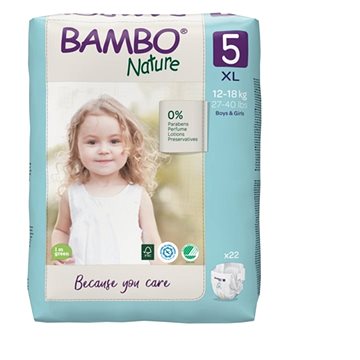 

Bambo Nature 5 kalhotky absorpční dětské, zalepovací, 12-18 kg, 22 ks