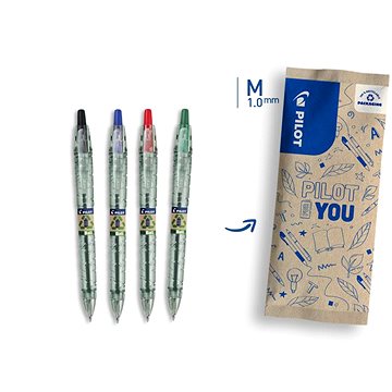 

PILOT B2P EcoBall M 0.27 mm, BeGreen, sada 4 barev