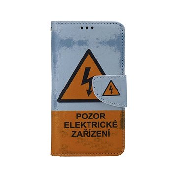 

TopQ Pouzdro iPhone 13 knížkové Pozor elektrické zařízení 66352
