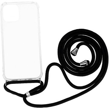 

TopQ Kryt iPhone 12 silikon s černou šňůrkou průhledný 55206