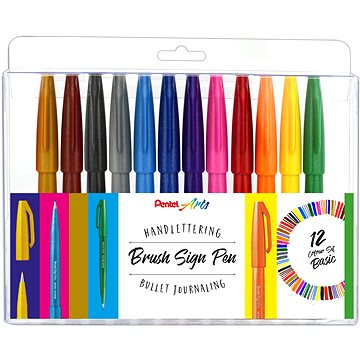 

PENTEL Brush Sign Pen SES15-12 - sada 12 barev