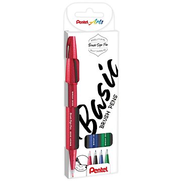 

PENTEL Brush Sign Pen SES15-4 - sada 4 barev