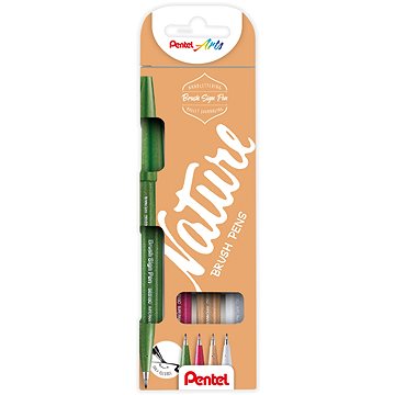 

PENTEL Brush Sign Pen SES15N-4 - sada 4 barev