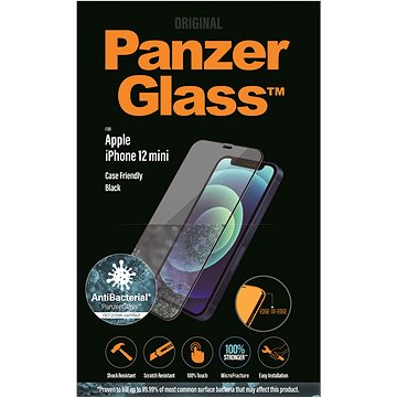 

PanzerGlass Edge-to-Edge Antibacterial pro Apple iPhone 12 Mini černé