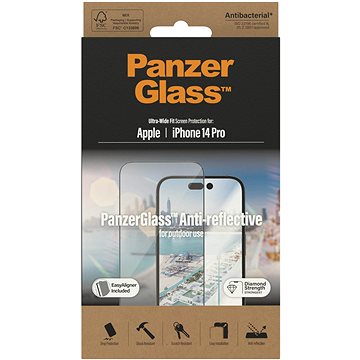 

PanzerGlass Apple iPhone 14 Pro s Anti-reflexní vrstvou a instalačním rámečkem
