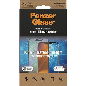

PanzerGlass Apple iPhone 14/13/13 Pro s Anti-BlueLight vrstvou a instalačním rámečkem