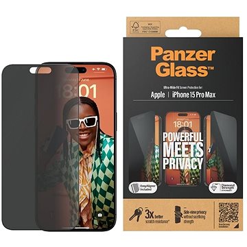 

PanzerGlass Privacy Apple iPhone 15 Pro Max s instalačním rámečkem
