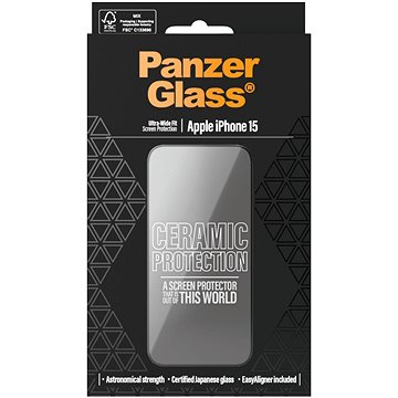 

PanzerGlass Ceramic Apple iPhone 15 s instalačním rámečkem