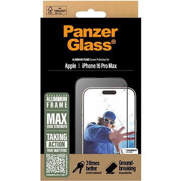 

PanzerGlass Aluminum Apple iPhone 16 Pro Max s instalačním rámečkem