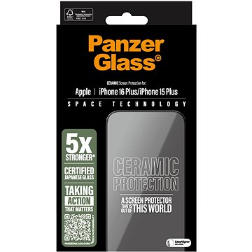 

PanzerGlass Ceramic Apple iPhone 16 Plus/15 Plus s instalačním rámečkem