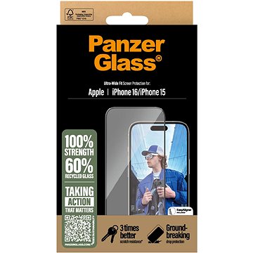 

PanzerGlass Apple iPhone 16/15 s instalačním rámečkem