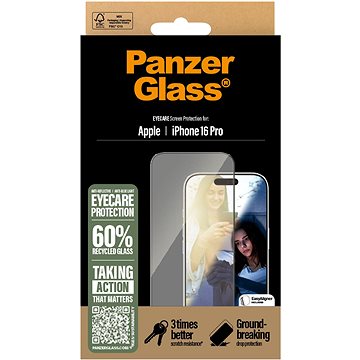 

PanzerGlass EyeCare Apple iPhone 16 Pro s instalačním rámečkem