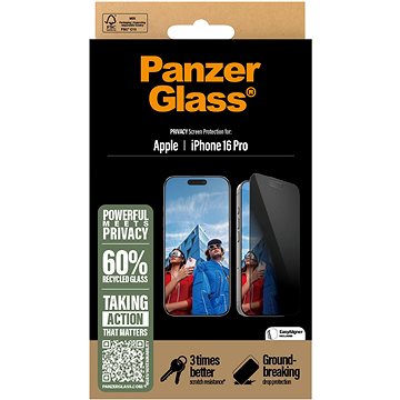 

PanzerGlass Privacy Apple iPhone 16 Pro s instalačním rámečkem