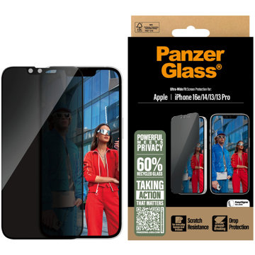 

PanzerGlass Privacy Apple iPhone 16e/14/13/13 Pro s instalačním rámečkem