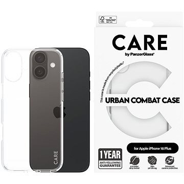 

PanzerGlass CARE kryt Apple iPhone 16 Plus Combat čirý + záruka proti žloutnutí