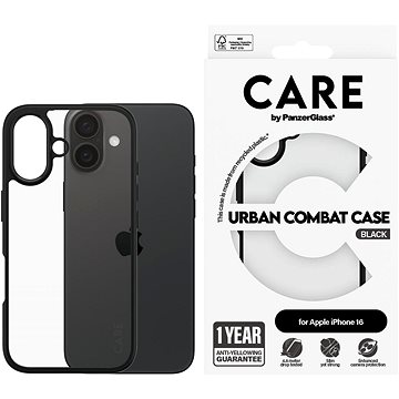 

PanzerGlass CARE kryt Apple iPhone 16 Combat černý + záruka proti žloutnutí
