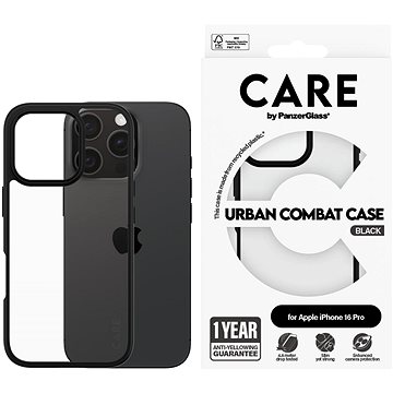 

PanzerGlass CARE kryt Apple iPhone 16 Pro Combat černý + záruka proti žloutnutí