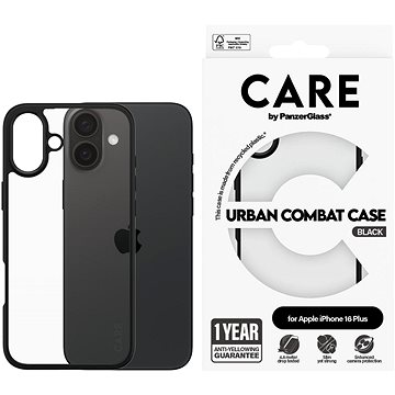 

PanzerGlass CARE kryt Apple iPhone 16 Plus Combat černý + záruka proti žloutnutí